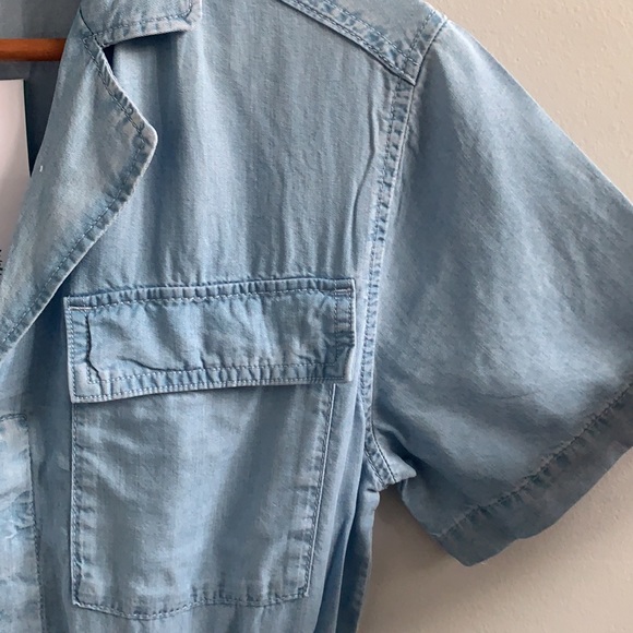 New H&M Belted Chambray Lyocell Shorts Romper Jumpsuit in size Extra Small - Picture 7 of 13